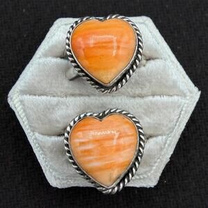 Orange Spiny Oyster Heart Ring – Adjustable By Reeva Goodluck